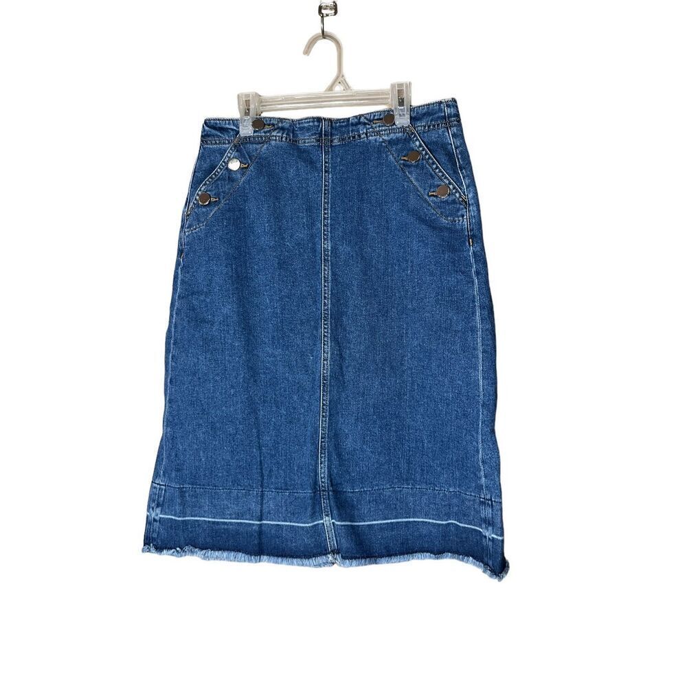 Gerard Darel Blue Denim Midi Skirt